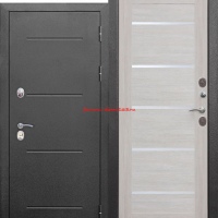 Входная морозостойкая дверь c ТЕРМОРАЗРЫВОМ 11 см Isoterma СЕРЕБРО Лиственница беж